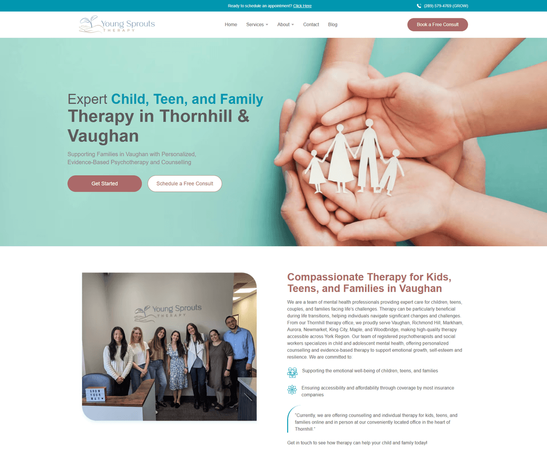 Young Sprouts Therapy Website