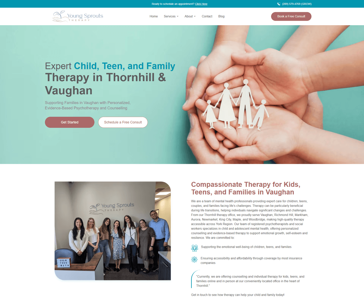 Young Sprouts Therapy Website